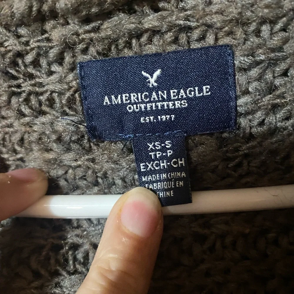 American Eagle Outfitters Dark Gray Hooded‎ Cardigan